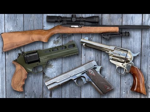 1873 Cattleman, Chiappa Rhino, Colt 1911, Arisaka Type 99, Ruger 10/22