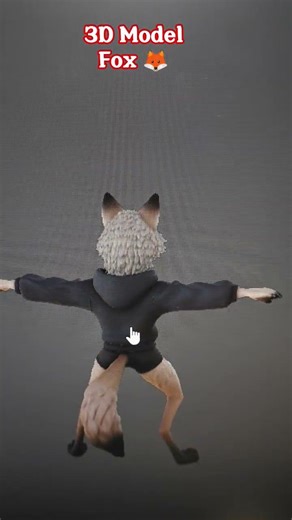 3D Fox 🦊 Model 😜 #shortvideo #short