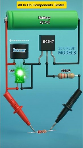 All in One Component Tester | BC547 Circuit Test | 3.7V DIY Project 🔥 #shorts #viral #diy #india