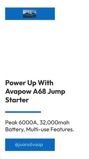 Power Up with Avapow A68 Jump Starter