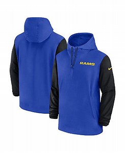 Nike Men's Royal/Black Los Angeles Rams 2024/25 Sideline Pre-Game Player 1/2-Zip Hoodie Jacket - Macy's
