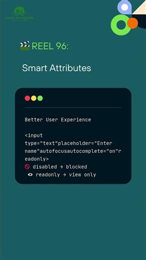HTML SMART ATTRIBUTES #music #shorts