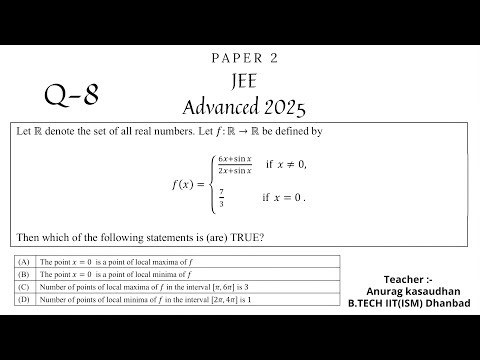 JEE Advanced 2025 Math Paper 2 (Q 8) solution | IIT JEE Maths | #jeeadvanced2025 #projecteducation