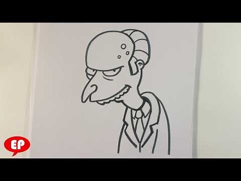 How to Draw Simpsons - Mr. Burns - Step by Step Beginners