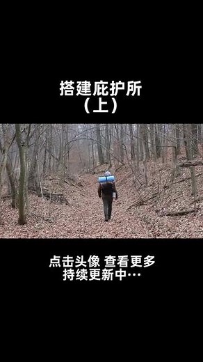 独自一人森林里搭建庇护所过夜，制作瑞典火炬烧鱼吃！#野营 #庇护所 #野外搭建 @快手创作者中心