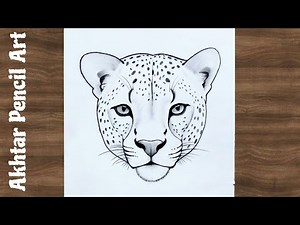 A Cheetah Face Drawing | How To Draw Cheetah Face | Animal Drawing Easy Step By Step