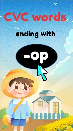 Easy CVC Phonics words ending with -OP #CVCWords#Phonics#LearnToRead#ReadingPractice#CVCPhonics