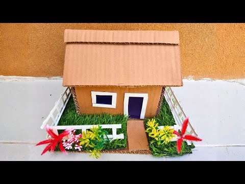 The Easiest Way to Make a Small House from Cardboard | DIY Miniature Home