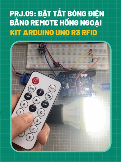 Bật Tắt Bóng Điện Bằng Remote Hồng Ngoại Arduino