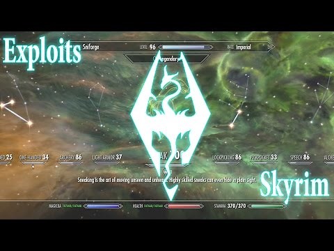 Skyrim Infinite Perk points and Super fast Sneak and one handed skill lvl up