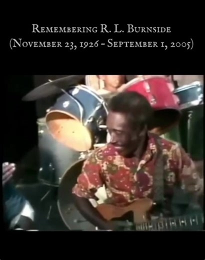 Remembering R. L. Burnside (November 23, 1926 – September 1, 2005) He was an American blues singer, songwriter and guitarist. He played music for much of his life but received little recognition before the early 1990s. In the latter half of that decade, Burnside recorded and toured with Jon Spencer, garnering crossover appeal and introducing his music to a new fan base in the punk and garage rock scenes.(Wiki) Here he is with family at home in Independence, Mississippi, shot by Alan Lomax, Worth