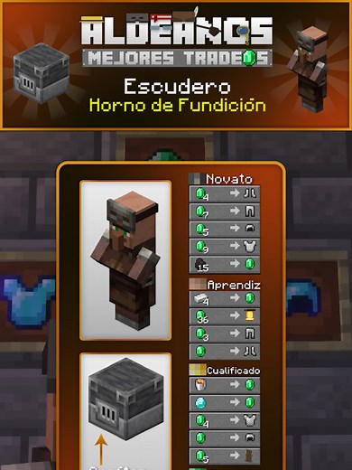 Aldeano Escudero / Horno de Fusion | Aldeano Armero / Herrero Armaduras / Alto Horno | Mejores tradeos para cada aldeano | Minecraft Java & Bedrock | Armorer Villager / Blast Furnace #minecraft #minecraftbuilding#minecraftbedrock #minecraftjava #gaming