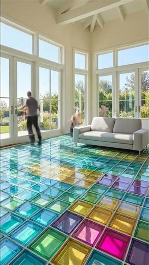 DIY Luminous Glass Grid Floor