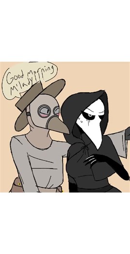 Very Quick sketch thing of Female scp-049 and scp-049-j! [Female 049: well. j can be very irritating at times...] #draw #sketch #scpfoundation #scp049