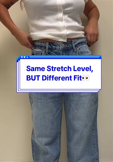 Same Comfort Stretch, totally different fit.👖💡Here is what to know before choosing your size💙 - Both labeled comfort stretch, but the fabrics move differently - Fit can vary even within the same size - Watch till the end for sizing tips👀 - Your perfect fit might depend on the fabric, not the 🏷️ #kancanjeans #denimfit #sizeguide #fitguide #jeansfit