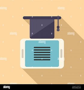 Online graduation icon flat vector. Home video. Learning school Stock Vector Image & Art - Alamy