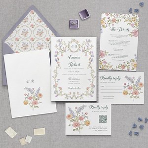Floral Wedding Invitation Suite, 5x7 Editable Invitation Template With RSVP, Details & Envelope Liner, Canva Printable Wedding Set - Etsy