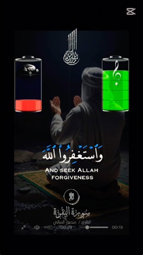 وأستغفروا الله 🤲😌❤️ #quran #منصور_السالمي #سورة_البقرة #قرآن