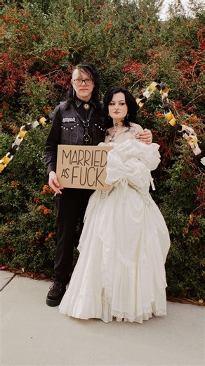 Some weddings start with an aisle. Amelia and Bryson’s started with death. They got married at Amelia’s grandparents’ house, a family home built in 1900 and kept exactly as it is. “It was so important for me to keep everything at my grandparents house, as it’s my favourite place in the world”, Amelia told us. Their theme was ‘death, but they didn’t want it to feel macabre or gothic. A giant coffin held gifts. ‘Til death do we part’ motifs appeared throughout the day. Cleaned and scavenged bones 