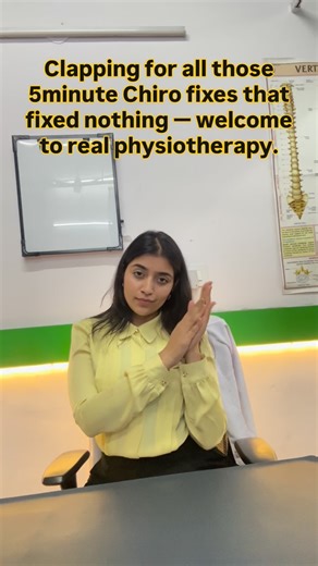 Dr. Priyanka ( PT ) on Instagram: "Those 5-minute chiropractic fixes hyped by the internet might give temporary relief — but lasting recovery comes from assessment, correction, and guided rehab. Because your body deserves more than a trend. 💪 . Follow me for everything related to rehab 🙌🏻🙌🏻 . #physiotherapy #realrecovery #movebetter #physiotrend #physiotherapystudent #physiostudent #physiolife #chiropractic #chiropractor #quickfix #physicaltherapylife"