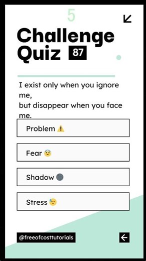 I Exist Only When You Ignore Me 😱 | Challenge Quiz #87 #shorts
