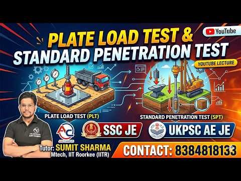 Plate Load Test & Standard Penetration Test (SPT) | Soil Mechanics | AE/JE Preparation