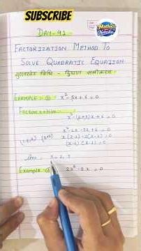 Solve Quadratic Equations in 5 Seconds #mathshorts #shorts
