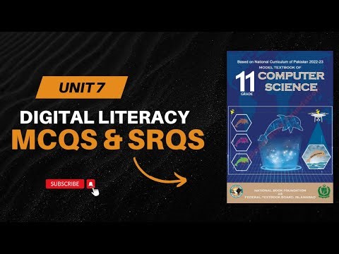 Unit 7 Digital Literacy | Computer Class 11th | Solved Exercise | National Book Foundation |New Book