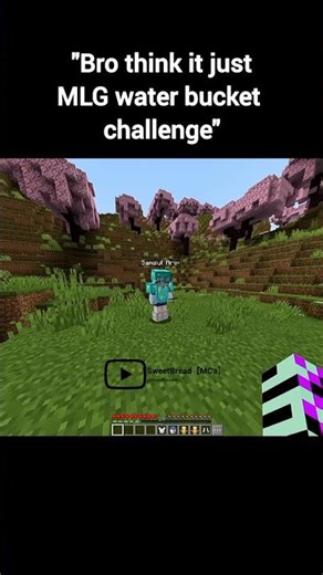 Bro think it just MLG water bucket challenge #minecraft #shorts