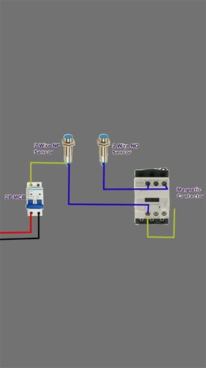 2 wire proximity sensor magnetic contactor connection #electrical #viral #viralvideo
