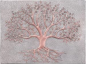 Backsplash Tile 12"x16" - Tree with Roots (Gray&Copper)