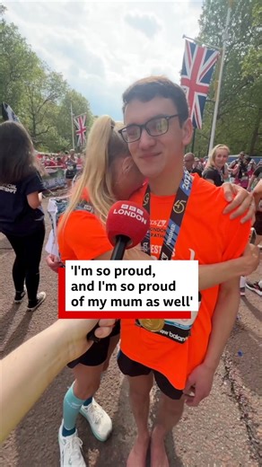 640K views · 10K reactions | 﫶 ‘Believe you can and you’re halfway there’ Cameron has just set a Guinness World Record for the youngest person to run the London Marathon barefoot 禮 After overcoming some tough times, he paid tribute to his ‘super woman’ mum at the finish line. #London #LondonMarathon #Inspiration | BBC London | Facebook