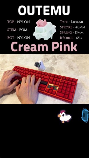 🩷아웃테무가 말아주는 풀 스트로크 서걱이는 키보드스위치?! [OUTEMU CREAM PINK]