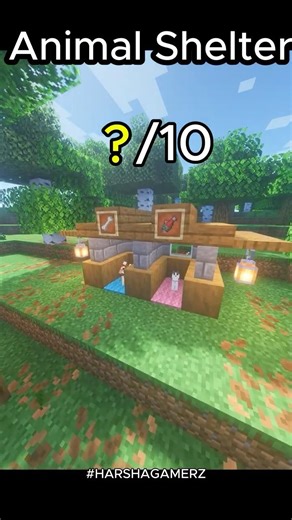 Pet Double House in Minecraft – Animal Shelter 🐶🐱 |HARSHAGAMERZ| #shorts #minecraft