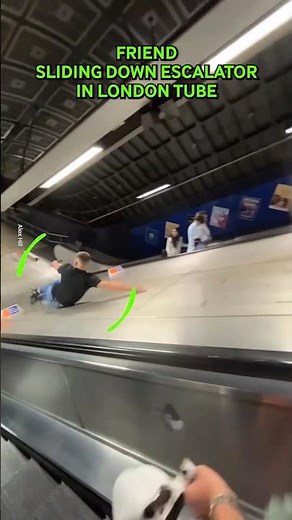 Man Slides Down Escalator In London Tube 😂