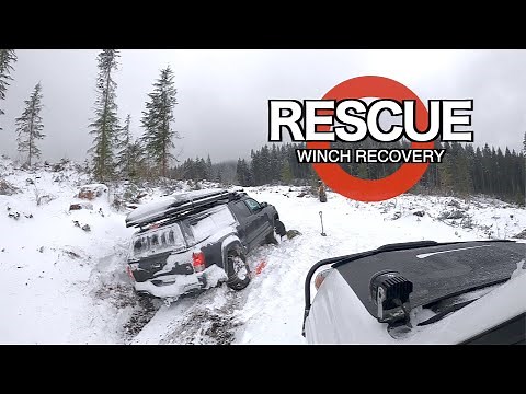 Snow Rescue! 4Runner and Tacoma Overlanding Off-Road Winch Recovery! Fails and wins!