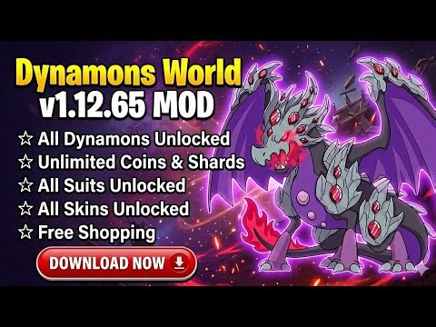 Dynamons World Mega MOD APK v1.12.65 | Unlimited Money, Shards & All Suits Unlocked 🎮