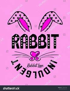 Cute Rabbit Bunny Vector Illustration Hand Stock Vector (Royalty Free) 1195541587 | Shutterstock