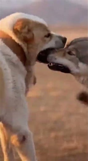 Alabai vs Two Gray Wolves: Intense Steppe Battle in Uzbekistan! 🌄🐕🇺🇿 #Shorts