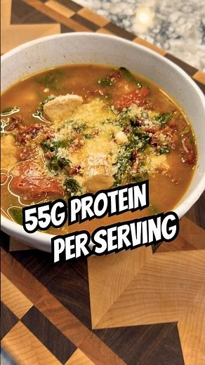 Easy High Protein Low Carb Tuscan Chicken Soup