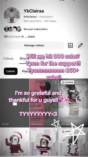 TYYY GUYSSS YALL ARE DAA BESTTTT!!!💕💅🏻🌸 #roblox #thankyou #fypシ #reelschallenge #makemefamous