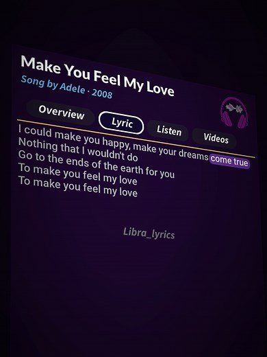 Lyrics to Make You Feel My Love by Adele