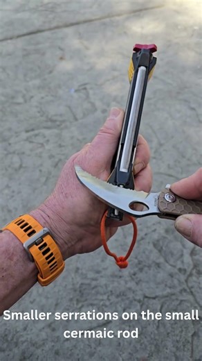 Sharpening the serrated Claw models