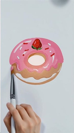 Strawberry Donut Coloring 🍩 #glitter #color #donuts