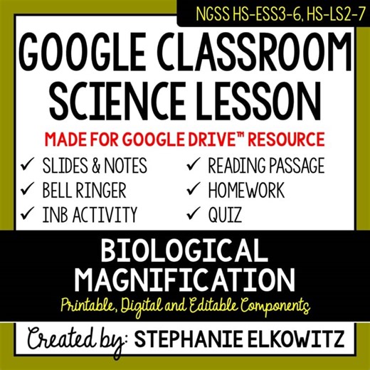 HS-LS2-7 Biological Magnification Google Classroom Lesson