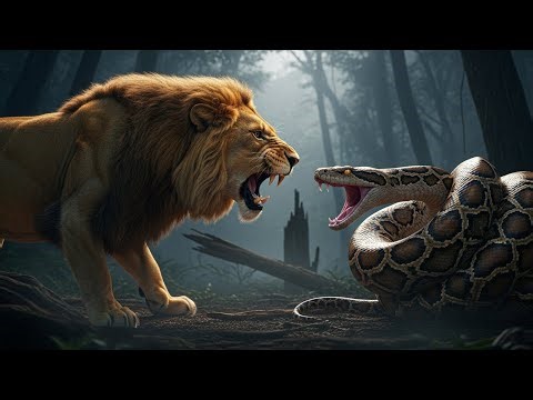 Shere Khan vs Kaa 🐍🦁 | Giant Python Invades Lion’s Territory