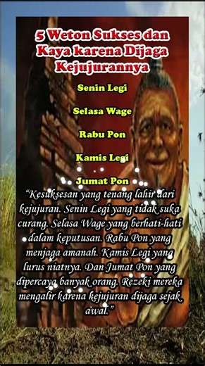 5 WETON SUKSES DAN KAYA KARENA DIJAGA KEJUJURANNYA #horror #tarot #primbonjawakuno #kisah