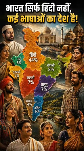 भारत में सिर्फ हिंदी नहीं! जानिए भारत की सबसे बड़ी भाषाएँ 🇮🇳 #facts #history #india