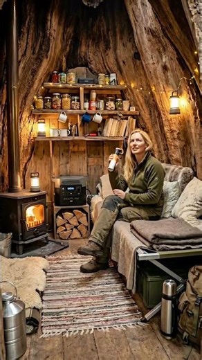 Secret Tree Shelter in the Alaskan Forest 🌲 | Off-Grid Treehouse & Cozy Survival Cabin #alaskalife