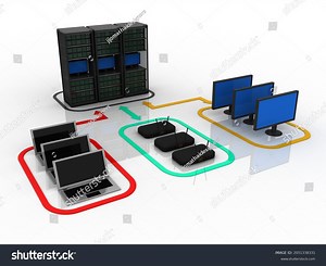 3d Illustration Data Center Server Connected Stock Illustration 2051338331 | Shutterstock